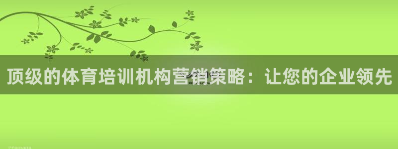 欧陆娱乐是那个旗下的品牌：顶级的体育培训机构营销策略：让您的